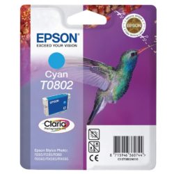 Epson Hummingbird T0802 Claria Photographic Ink, Ink Cartridge, Cyan Single Pack, C13T08024010